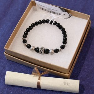 Bracelet #11 Onyx noir et acier inoxydable
