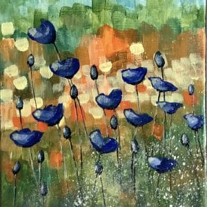 Fleurs en arrière de la grange